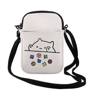 4511 Cat Throwing Dice Bag of Holding Zipper Pouch Gamer Dice Crossbody Bag